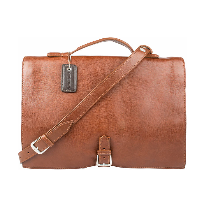 Ace Tan Leather  Briefcase