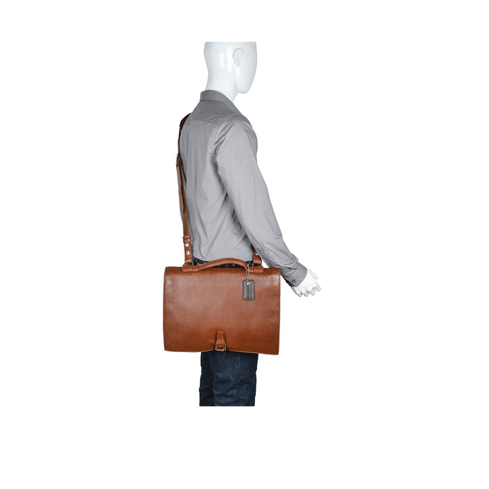 Ace Tan Leather  Briefcase