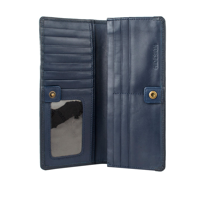 Adhara W1 Blue Leather Bi-Fold Wallet