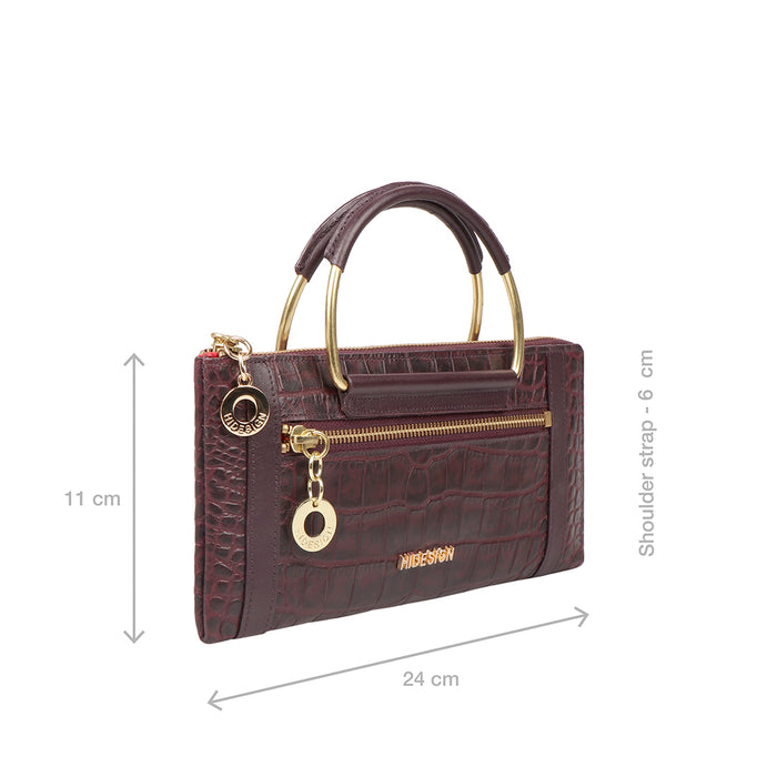 Affair W2  Purple Leather Zip Around Wallet