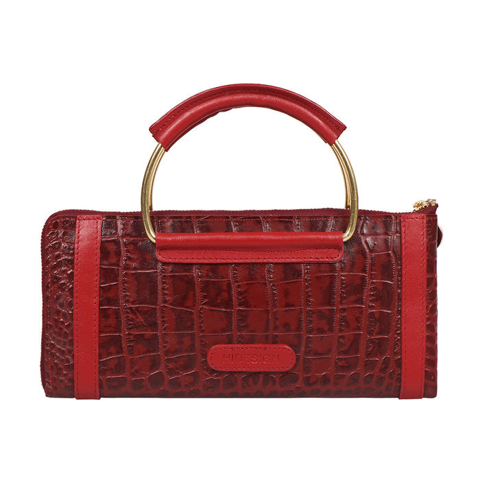 Affair W2  Red Leather Zip Around Wallet