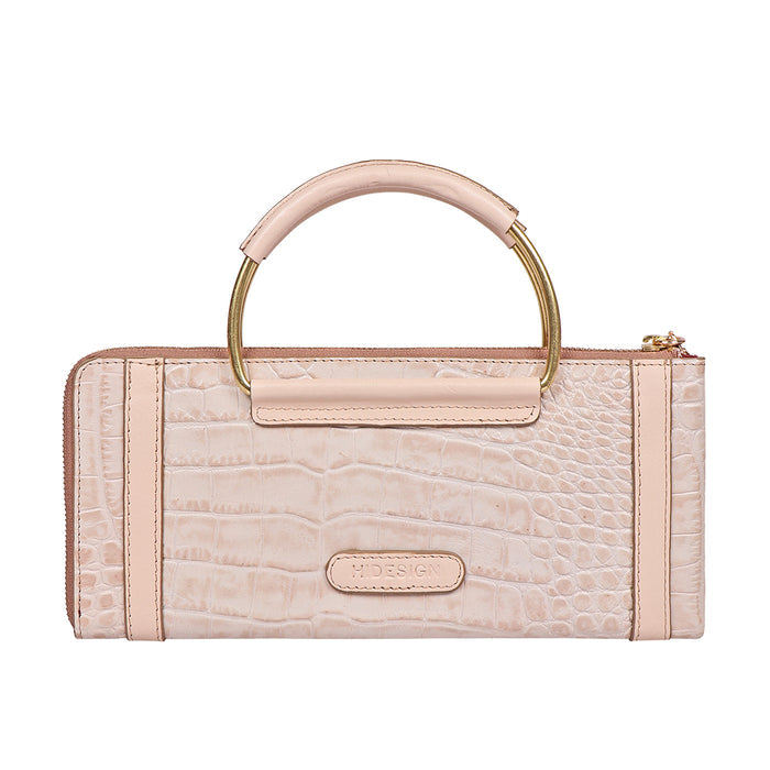 Affair W2  White Leather Zip Around Wallet