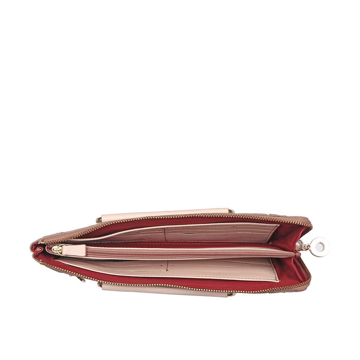 Affair W2  White Leather Zip Around Wallet