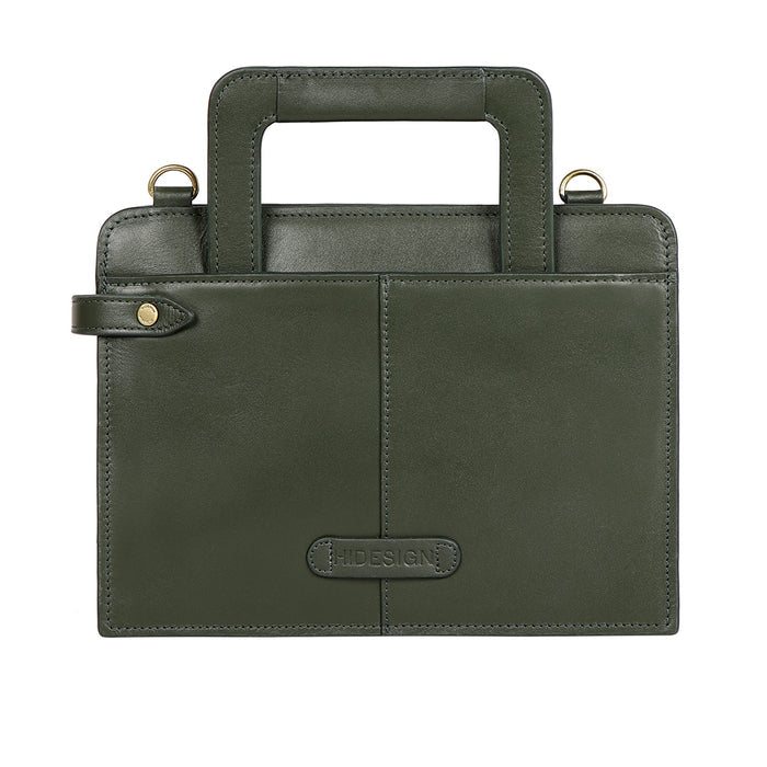 Aishi 01 Green Leather Satchel