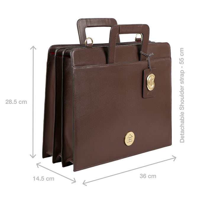 Aishi 02 Brown Leather Briefcase