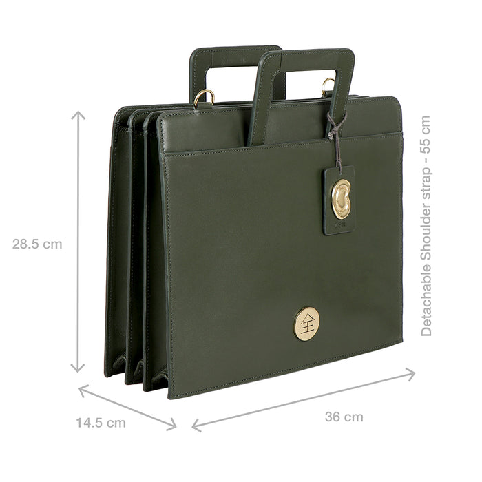 Aishi 02 Green Leather Briefcase