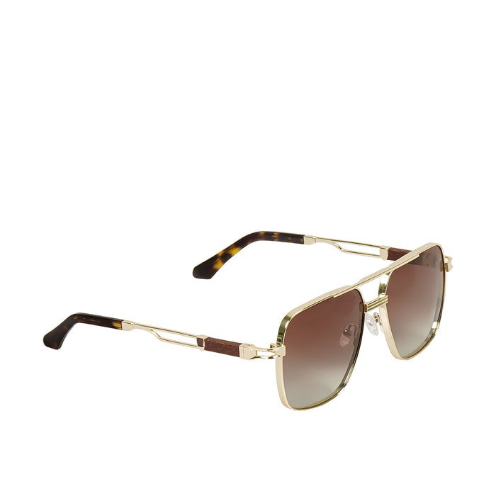 Ajax Men's Brown Aviator Sunglasses