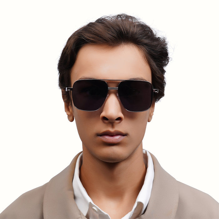 Ajax Men's Grey Aviator Sunglasses
