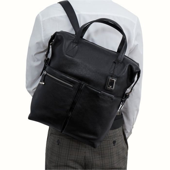 Akasaka 01 Black Leather  Backpack