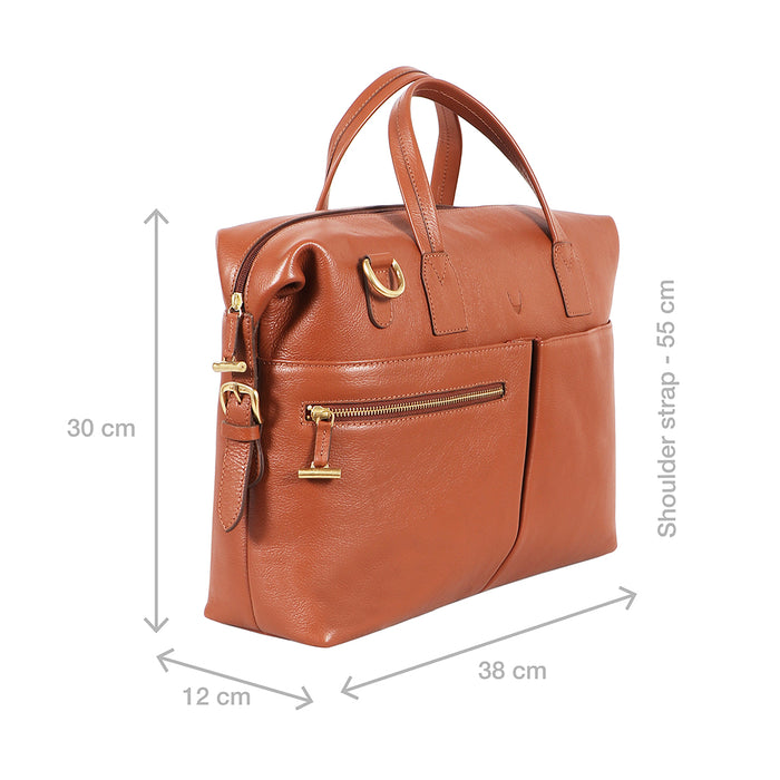 Akasaka 02 Tan Leather  Briefcase