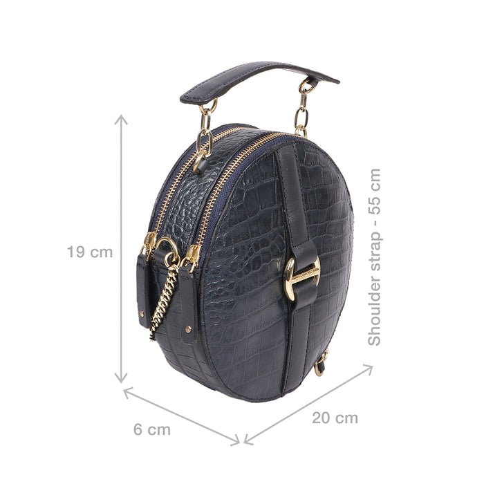 Alauis 02 Blue Leather Sling Bag