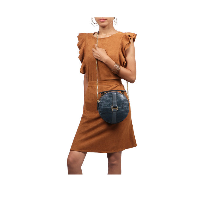 Alauis 02 Blue Leather Sling Bag