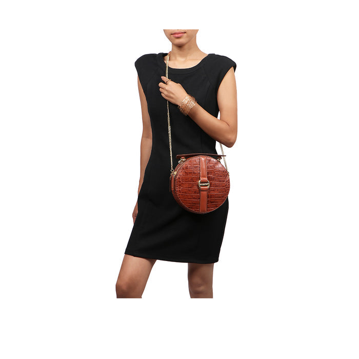 Alauis 02 Tan Leather Sling Bag