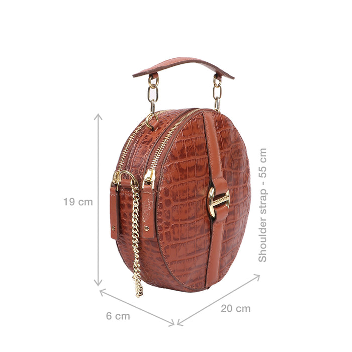 Alauis 02 Tan Leather Sling Bag