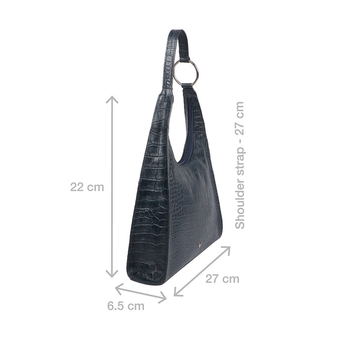 Alicia 01 Blue Leather Shoulder Bag