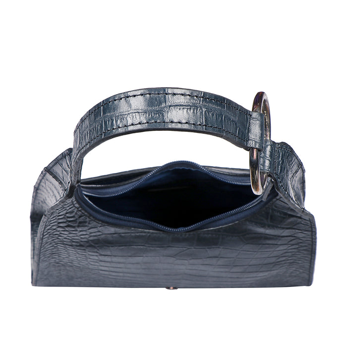 Alicia 01 Blue Leather Shoulder Bag