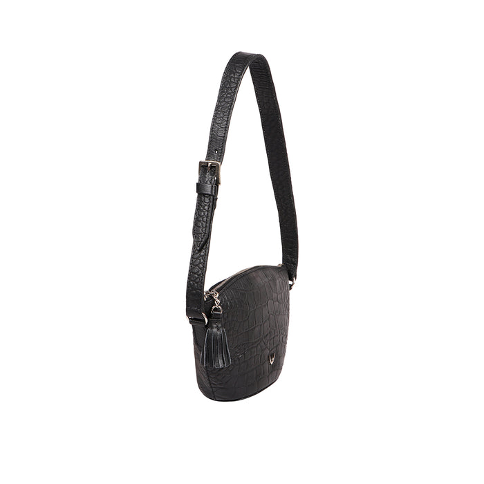 Alicia 03 Black Leather Shoulder Bag