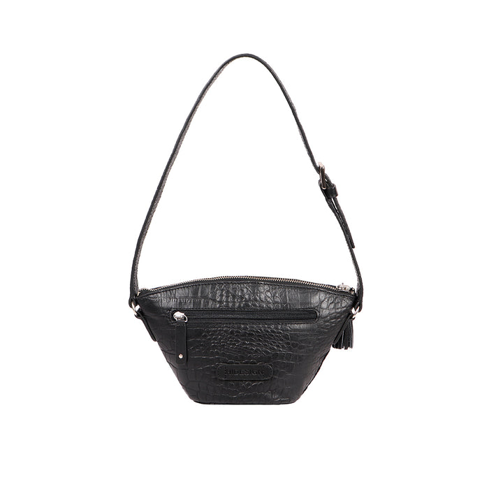Alicia 03 Black Leather Shoulder Bag
