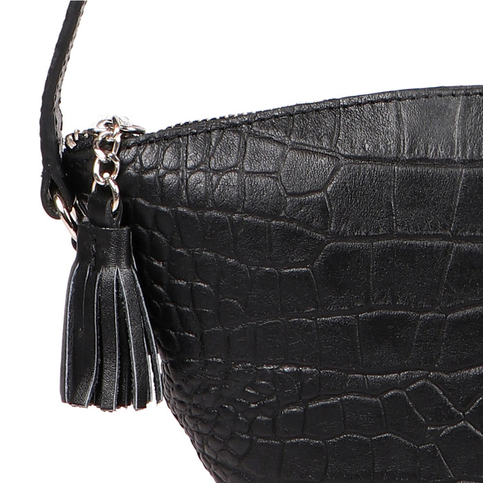 Alicia 03 Black Leather Shoulder Bag