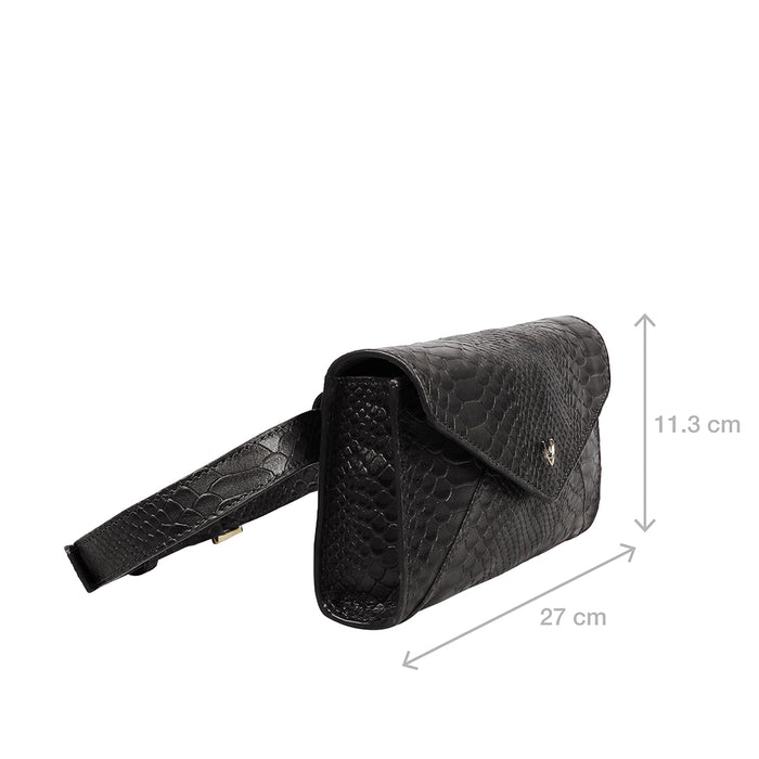 Alicia 04 Black Leather Belt Bag