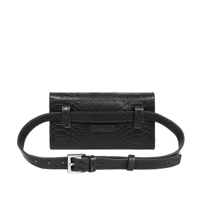 Alicia 04 Black Leather Belt Bag