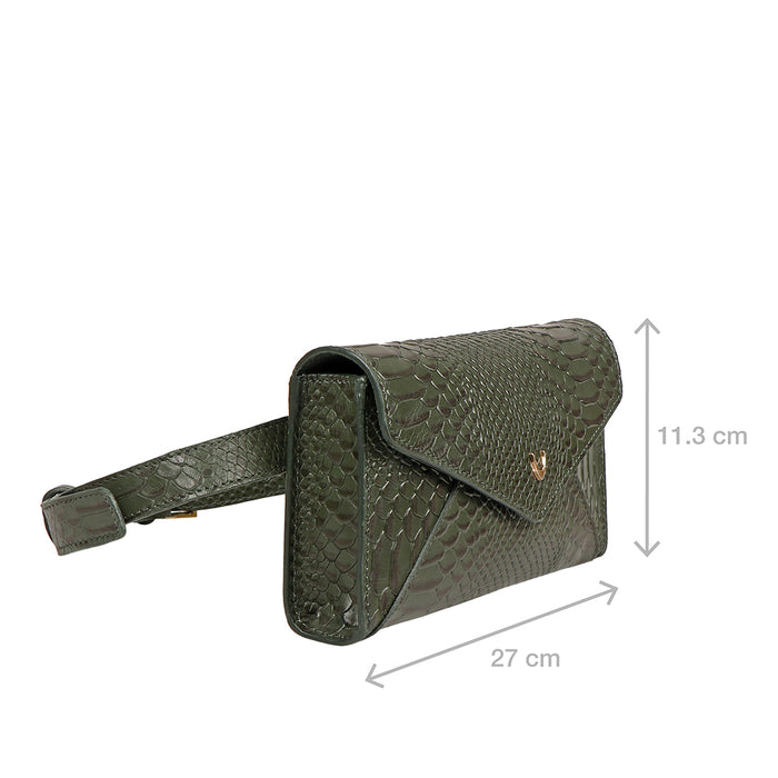 Alicia 04 Green Leather Belt Bag