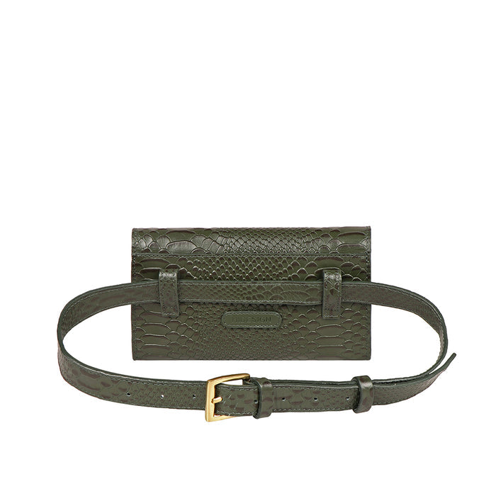 Alicia 04 Green Leather Belt Bag