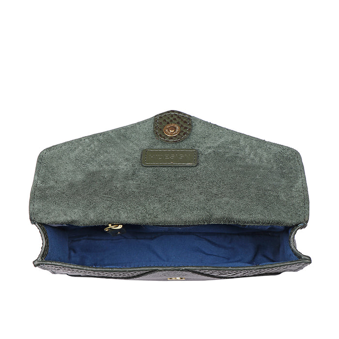 Alicia 04 Green Leather Belt Bag