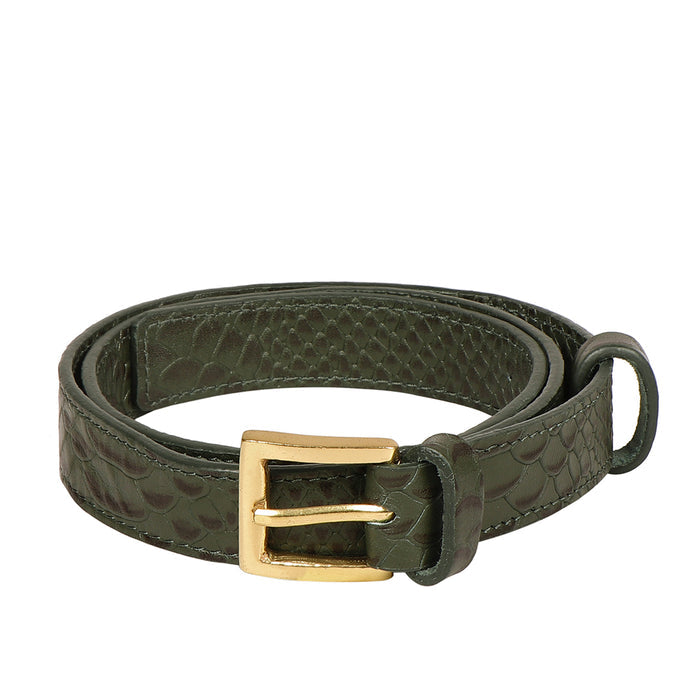 Alicia 04 Green Leather Belt Bag