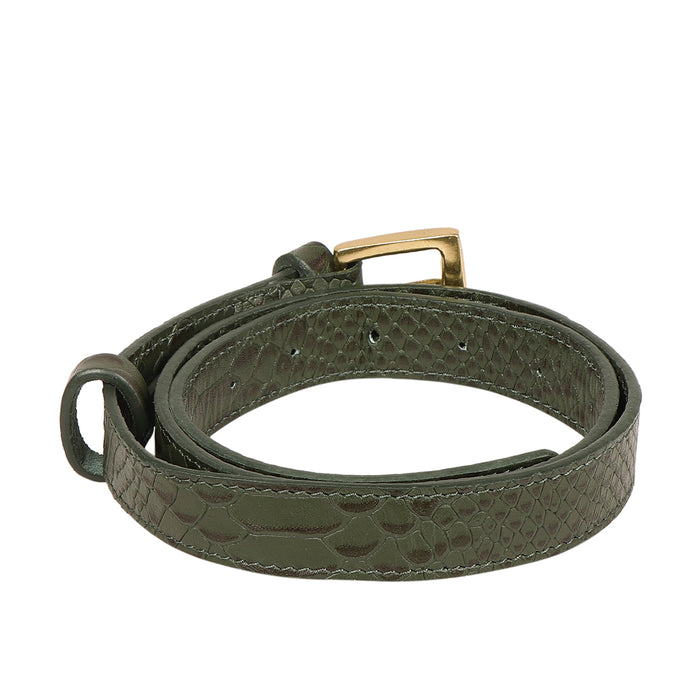 Alicia 04 Green Leather Belt Bag