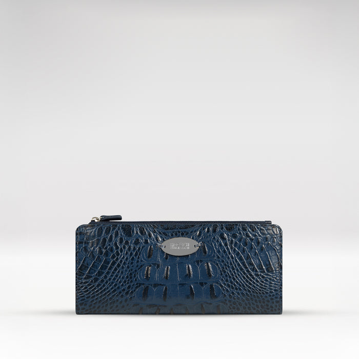 Alisson W2 Blue Leather Bi-Fold Wallet