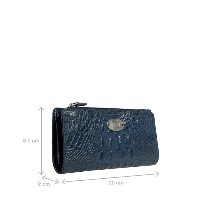 Alisson W2 Blue Leather Bi-Fold Wallet