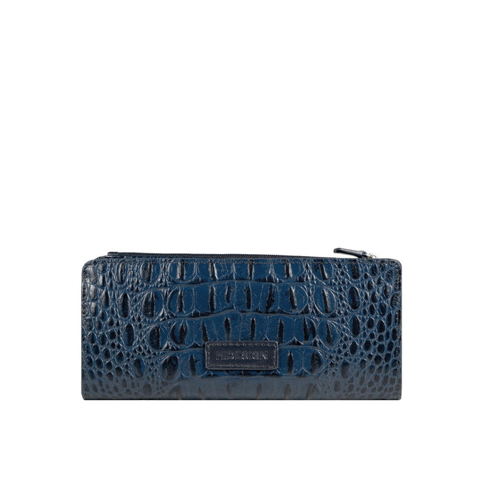 Alisson W2 Blue Leather Bi-Fold Wallet