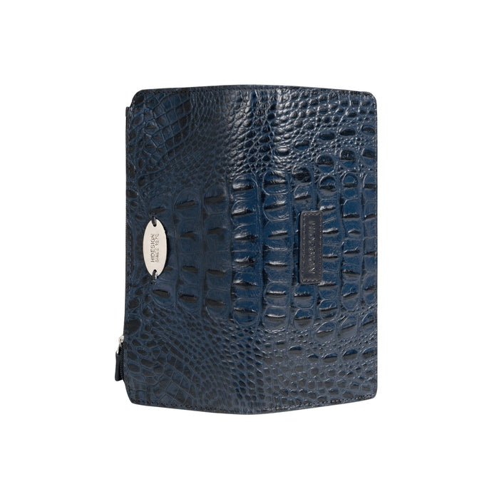 Alisson W2 Blue Leather Bi-Fold Wallet