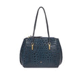 Alive 02 Blue Leather Tote Bag