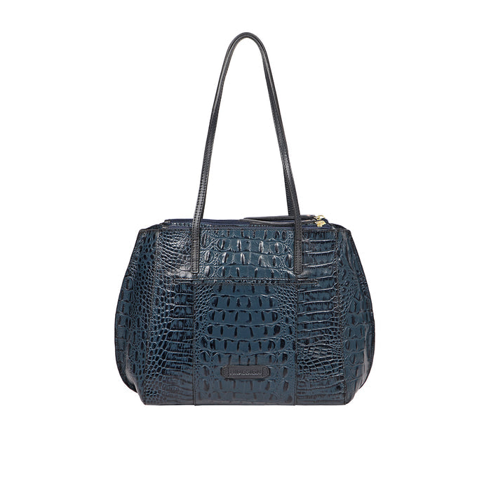 Alive 02 Blue Leather Tote Bag