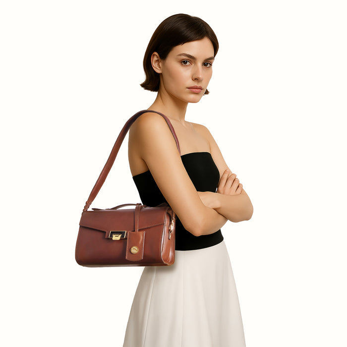 Alps 02 Tan Leather Shoulder Bag