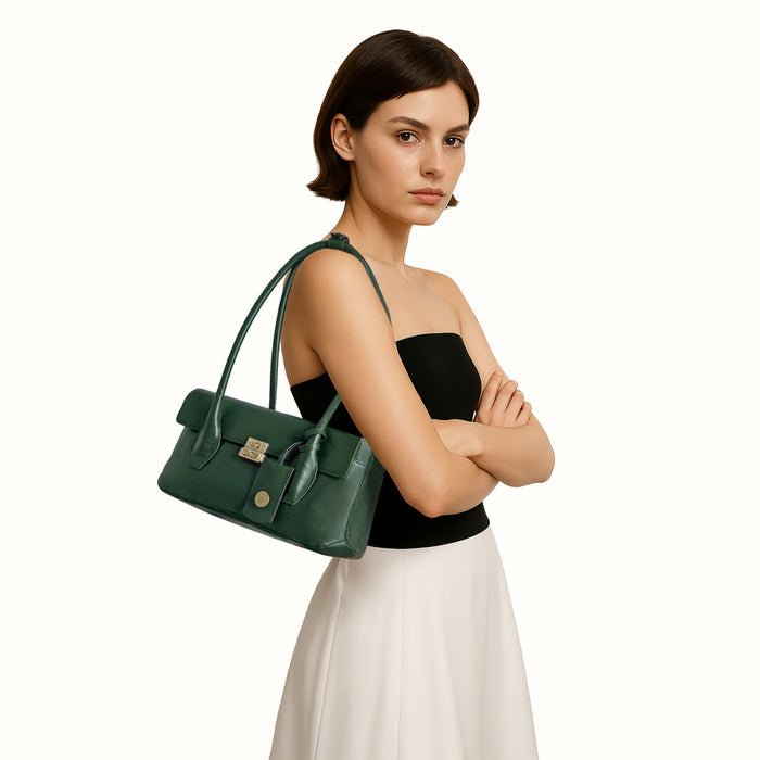 Alps 03 Green Leather Shoulder Bag