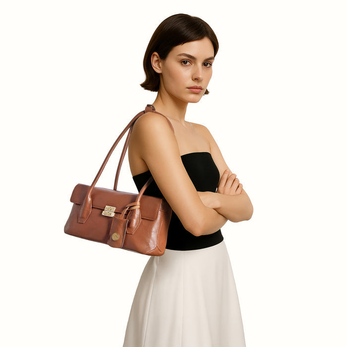 Alps 03 Tan Leather Shoulder Bag