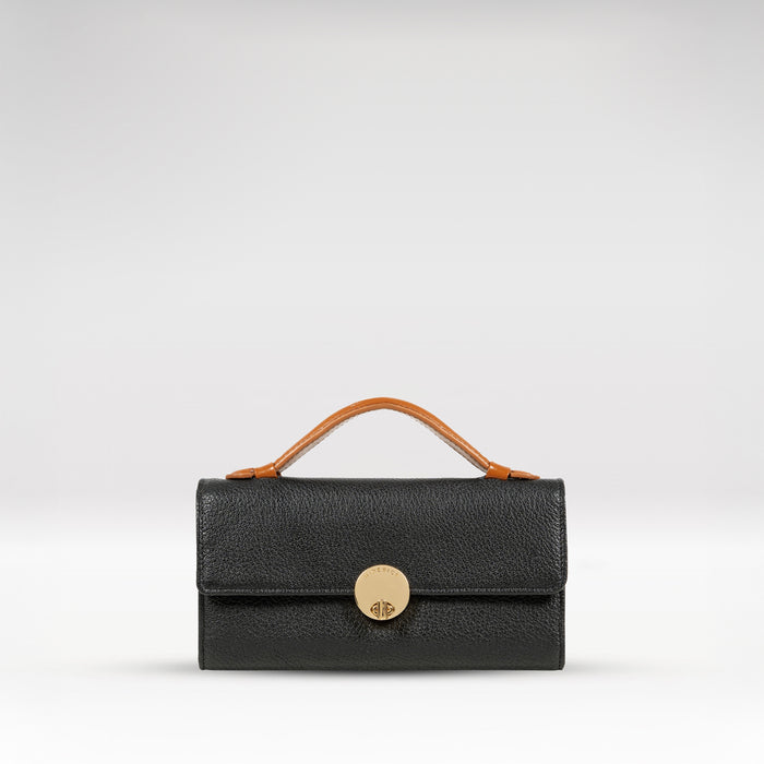 Alps W1 Black Leather Trifold Wallet