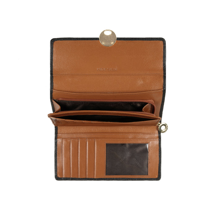 Alps W1 Black Leather Trifold Wallet