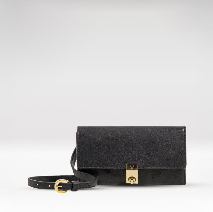 Alps W2 Black Leather Sling Wallet
