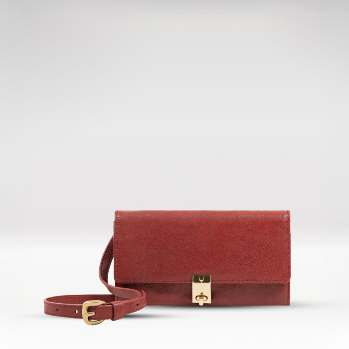 Alps W2 Red Leather Sling Wallet