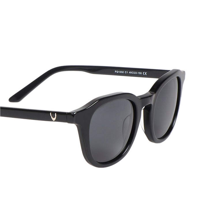 Amalfi Unisex Black Round Sunglasses