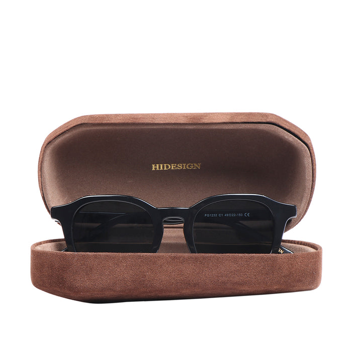 Amalfi Unisex Black Round Sunglasses
