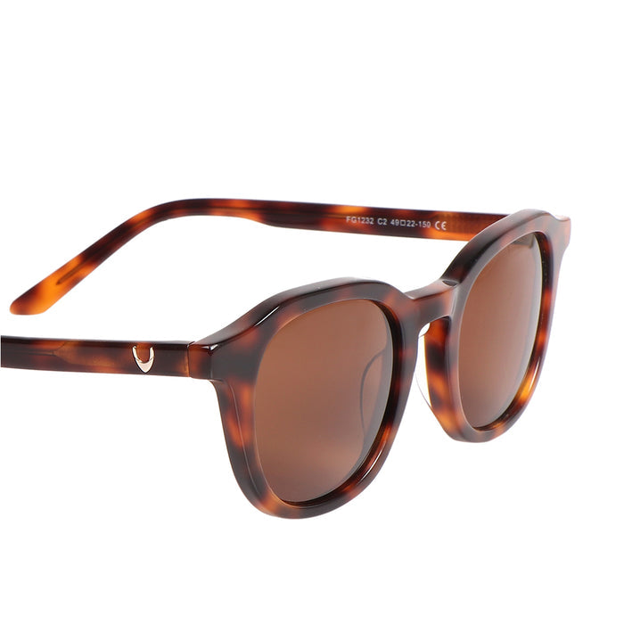 Amalfi Unisex Brown Round Sunglasses
