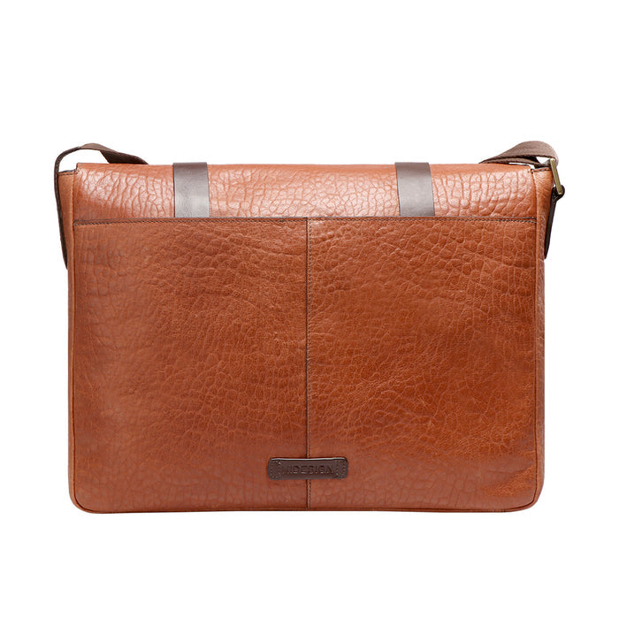 Amerigo 02 Tan Leather  Messenger Bag