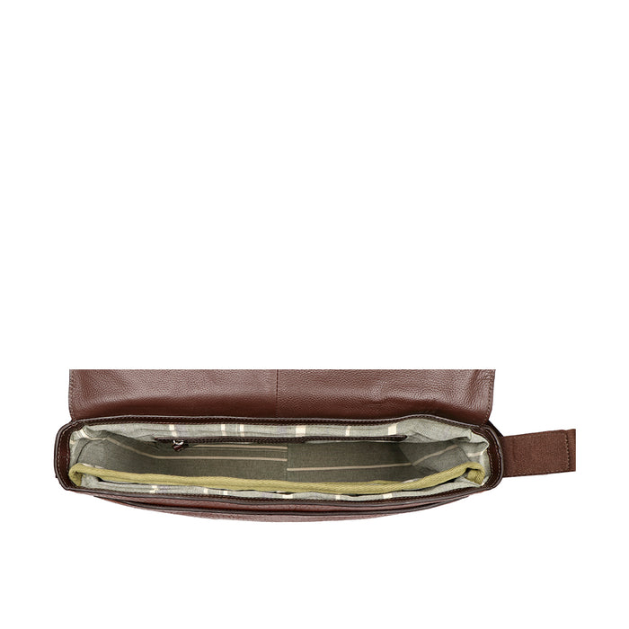 Amerigo 02 Tan Leather  Messenger Bag