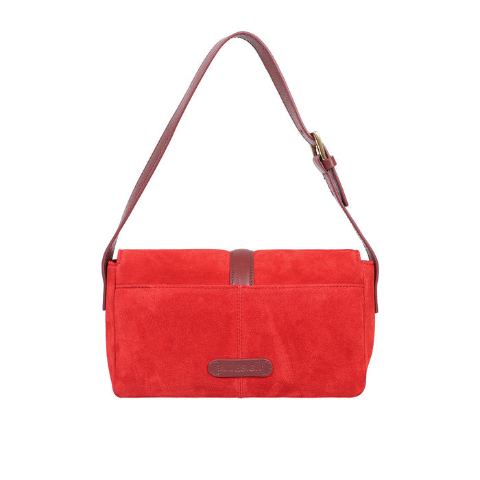 Amy 02 Red Leather Baguette