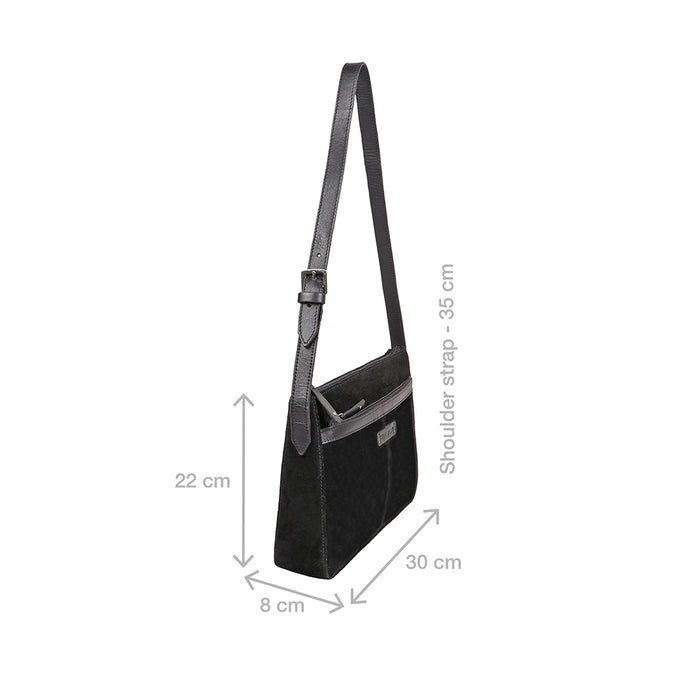 Amy 03 Black Leather Shoulder Bag